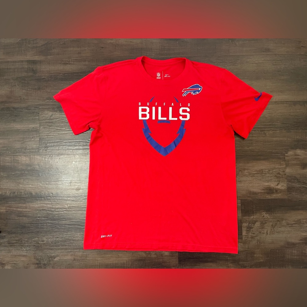 Buffalo Bills NFL Red Nike Dri Fit Athletic Shirt Mens Large